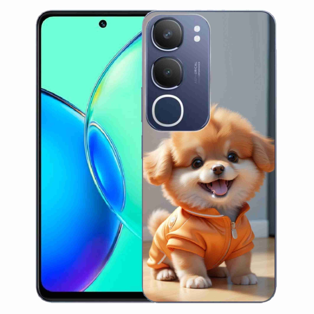 Gelový kryt mmCase na Vivo Y19S - roztomilý pomeranian v mikině