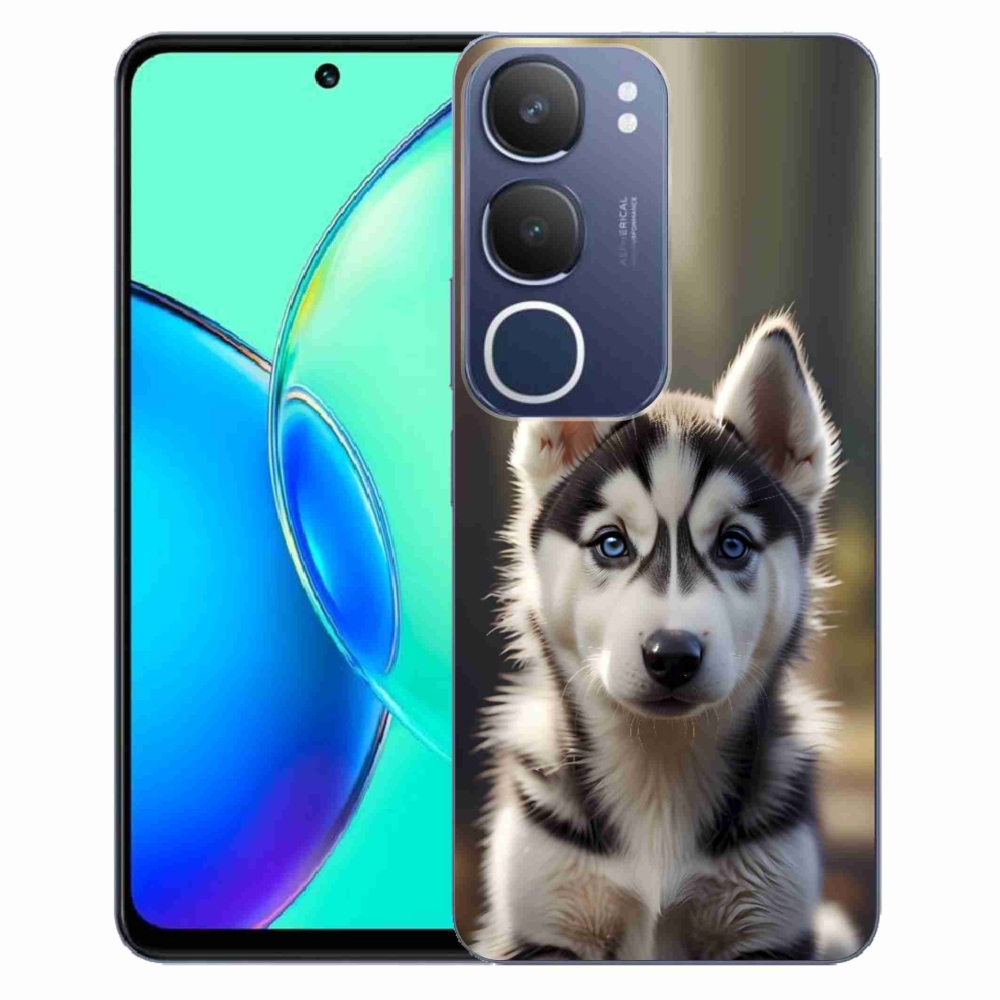 Gelový kryt mmCase na Vivo Y19S - roztomilý sibiřský husky