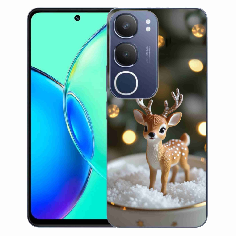 Gelový kryt mmCase na Vivo Y19S - roztomilý vánoční jelen