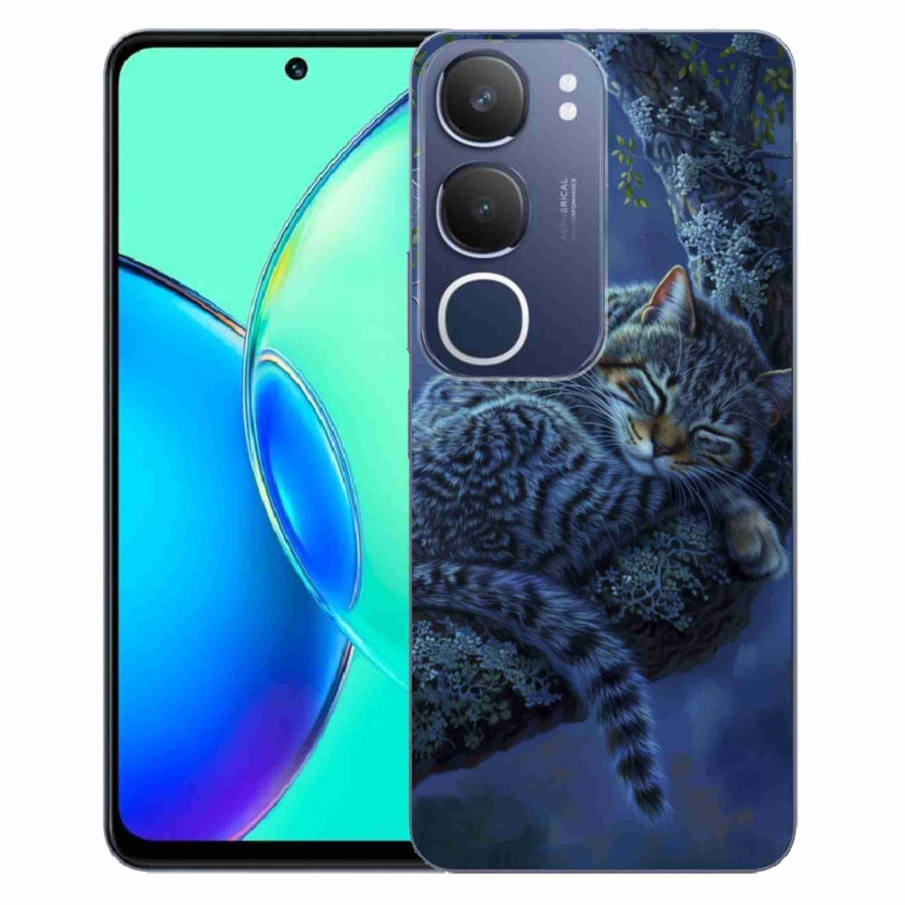 Gelový kryt mmCase na Vivo Y19S - spící kočka