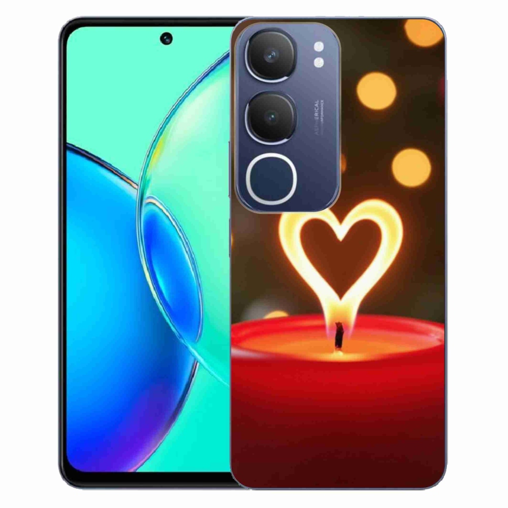 Gelový kryt mmCase na Vivo Y19S - srdce z plamene