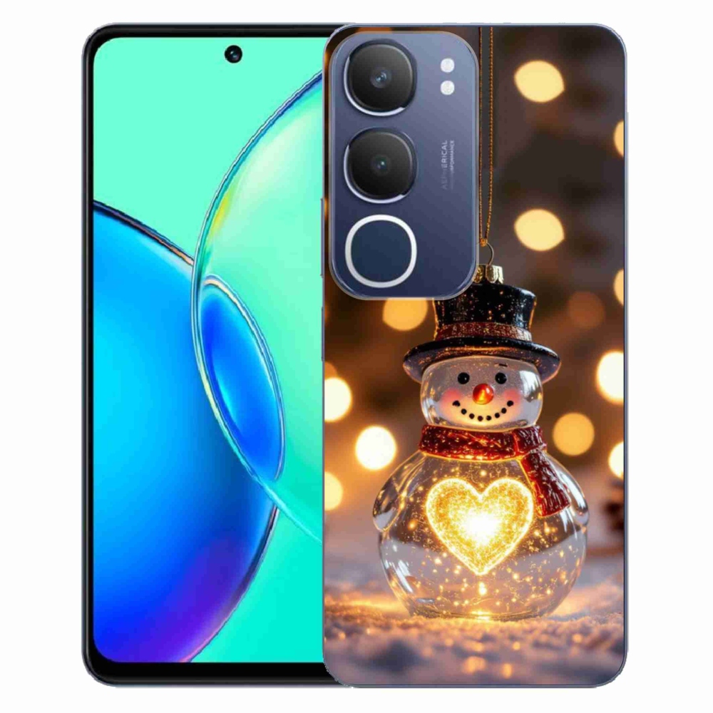 Gelový kryt mmCase na Vivo Y19S - svítící vánoční sněhulák