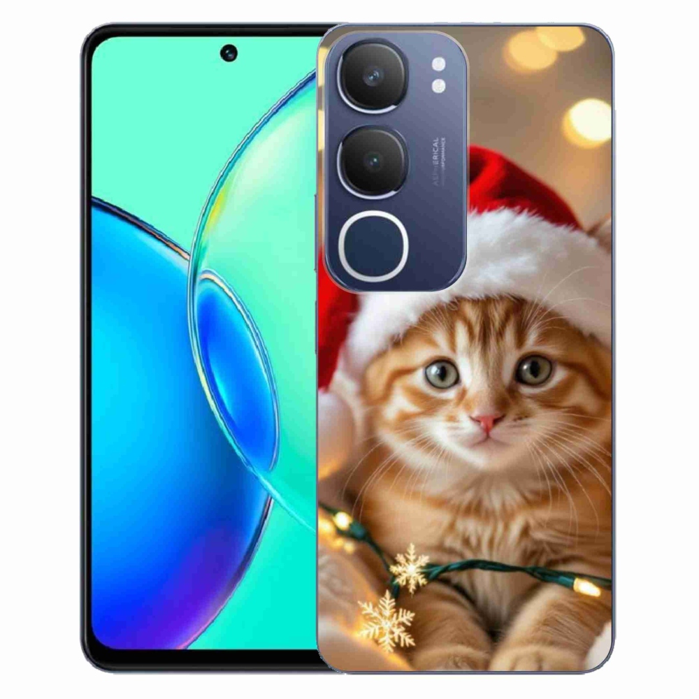 Gelový kryt mmCase na Vivo Y19S - vánoční kotě
