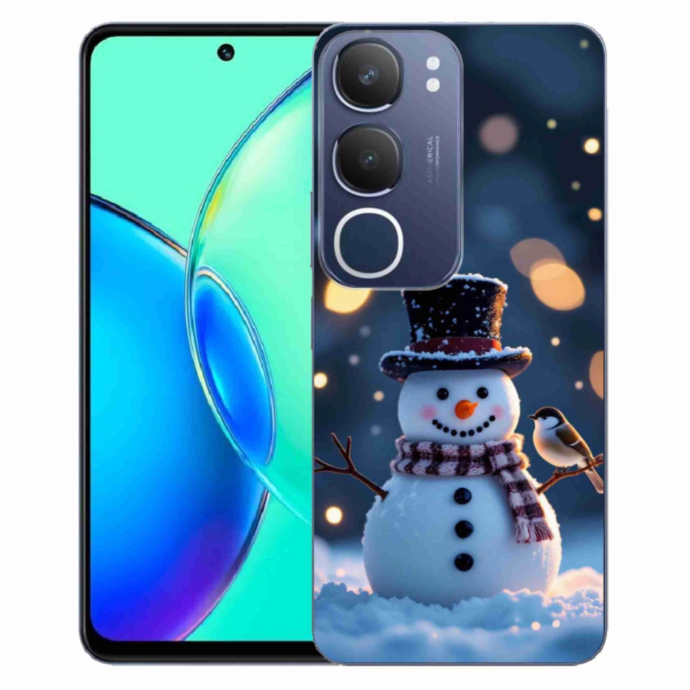 Gelový kryt mmCase na Vivo Y19S - vánoční sněhulák