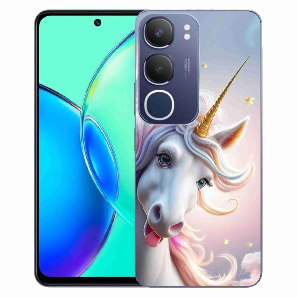 Gelový kryt mmCase na Vivo Y19S - veselý jednorožec