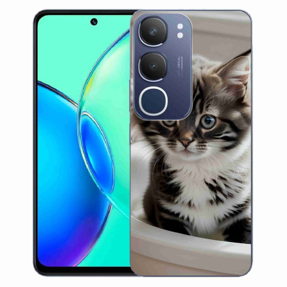 Gelový kryt mmCase na Vivo Y19S - zvědavé kotě