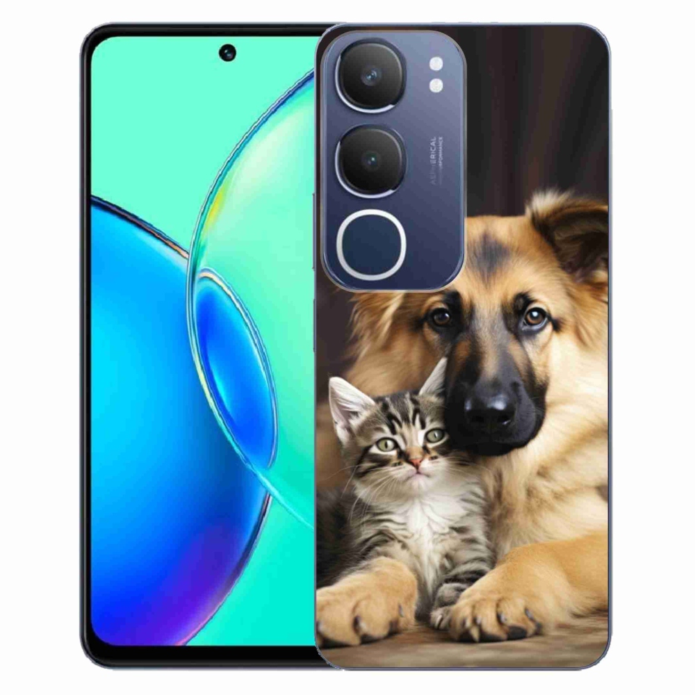Gelový kryt mmCase na Vivo Y19S - zvířecí přátelství