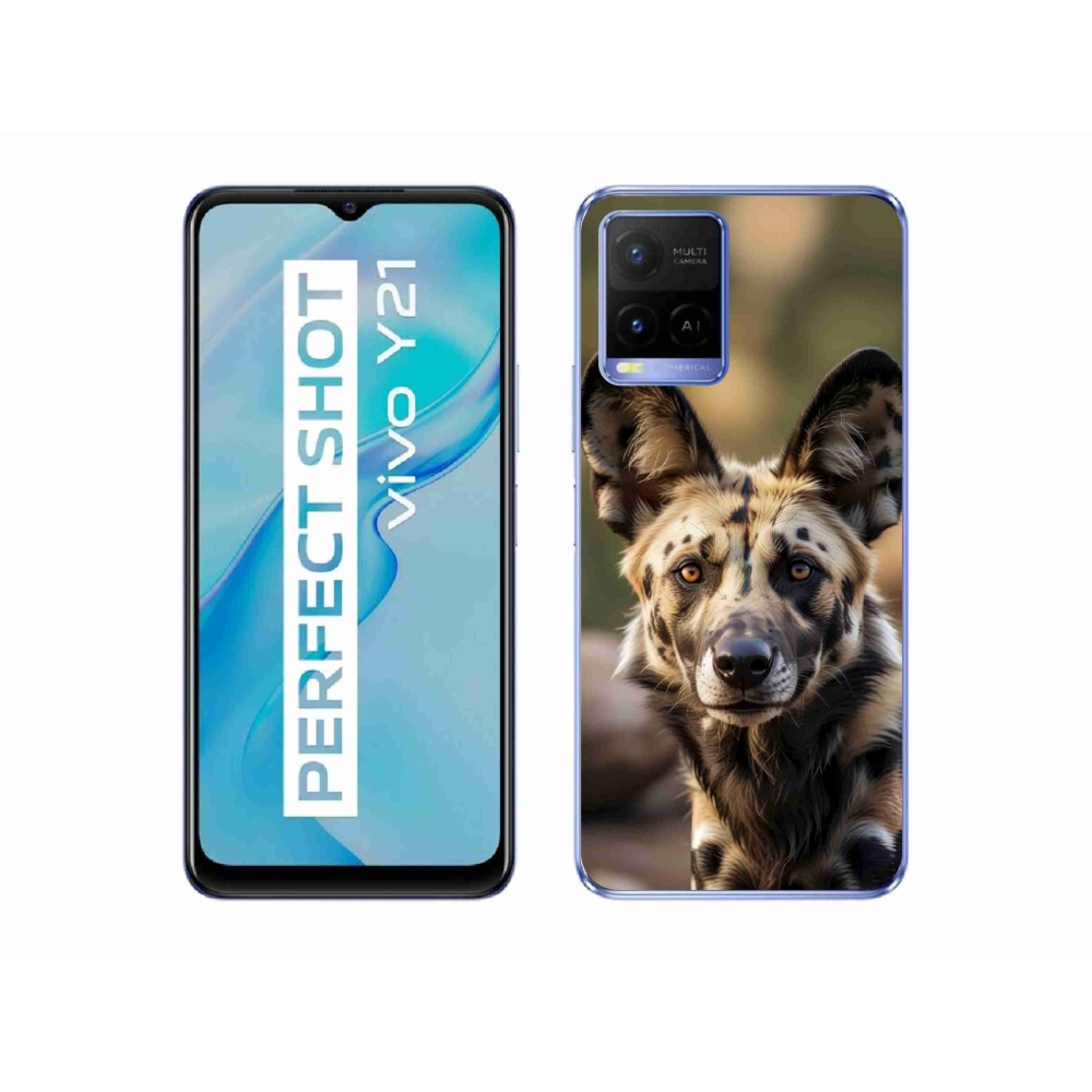 Gelový kryt mmCase na Vivo Y21/Y21s/Y33s - africký divoký pes