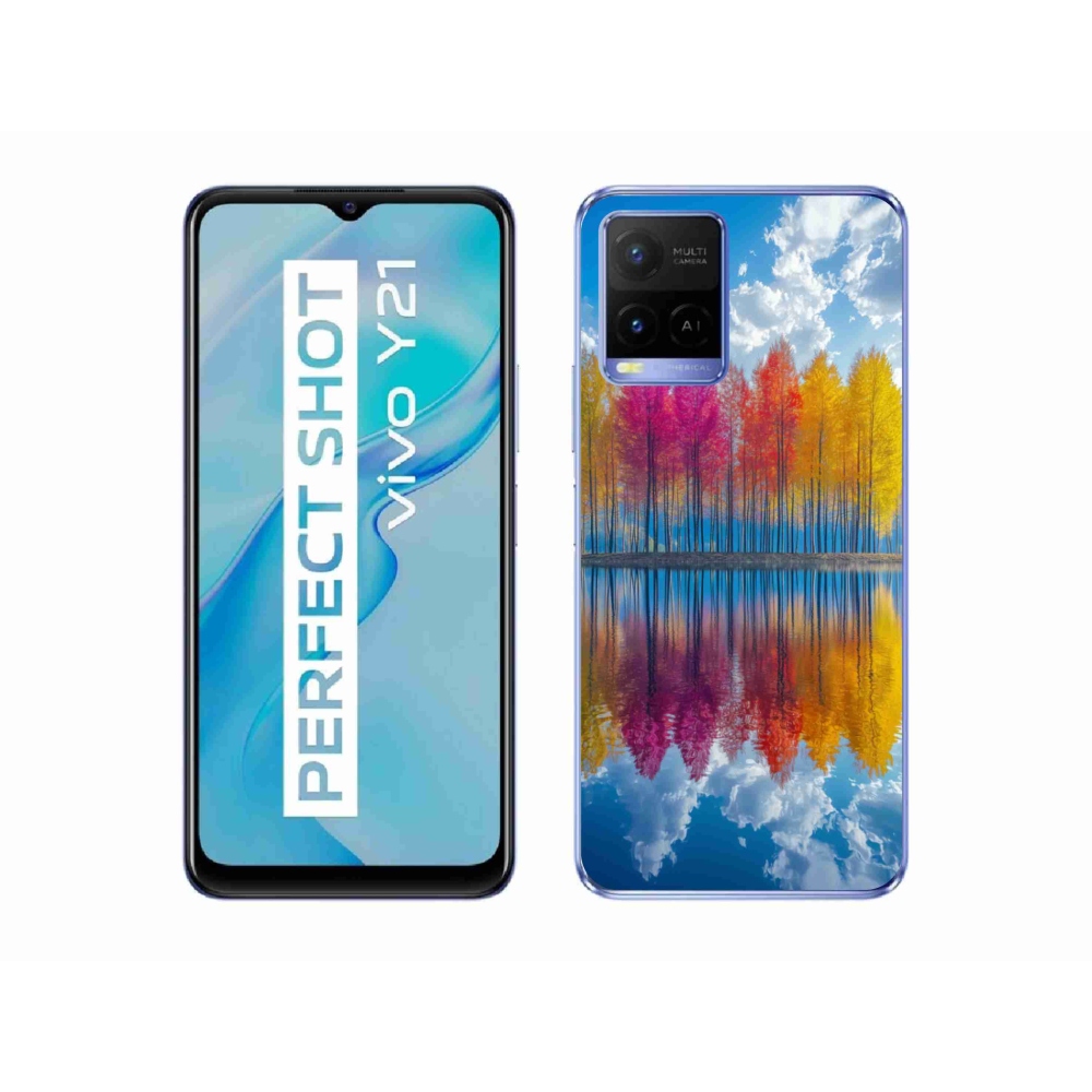 Gelový kryt mmCase na Vivo Y21/Y21s/Y33s - barevné stromy