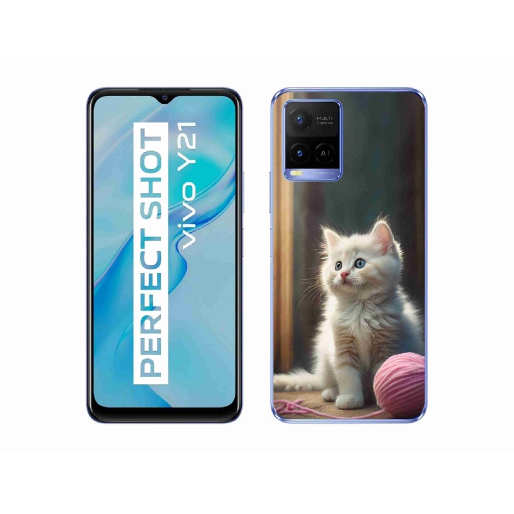 Gelový kryt mmCase na Vivo Y21/Y21s/Y33s - bílé kotě 2