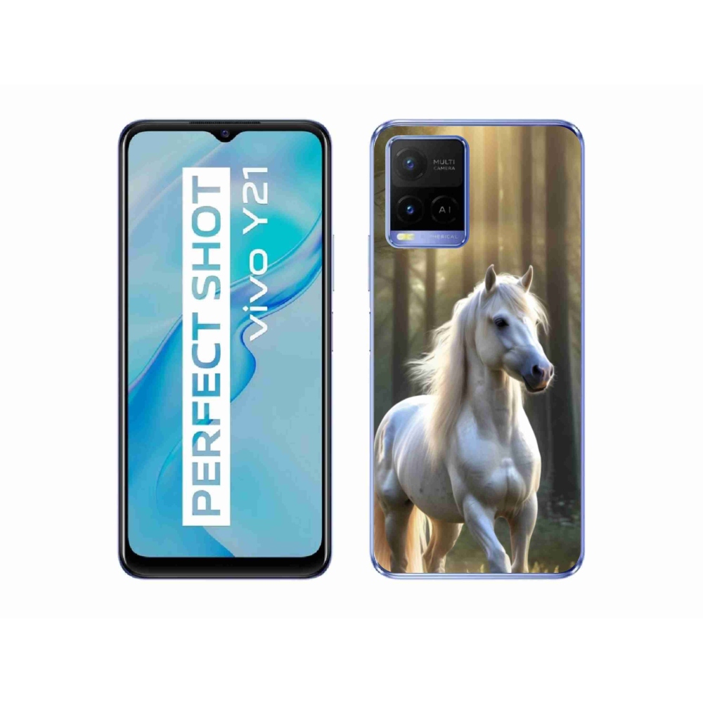 Gelový kryt mmCase na Vivo Y21/Y21s/Y33s - bílý kůň 3