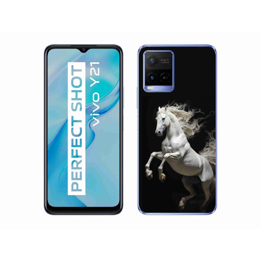 Gelový kryt mmCase na Vivo Y21/Y21s/Y33s - bílý kůň 4