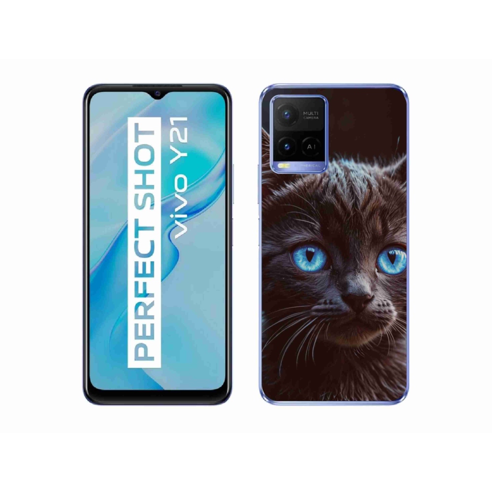 Gelový kryt mmCase na Vivo Y21/Y21s/Y33s - černé kotě 2