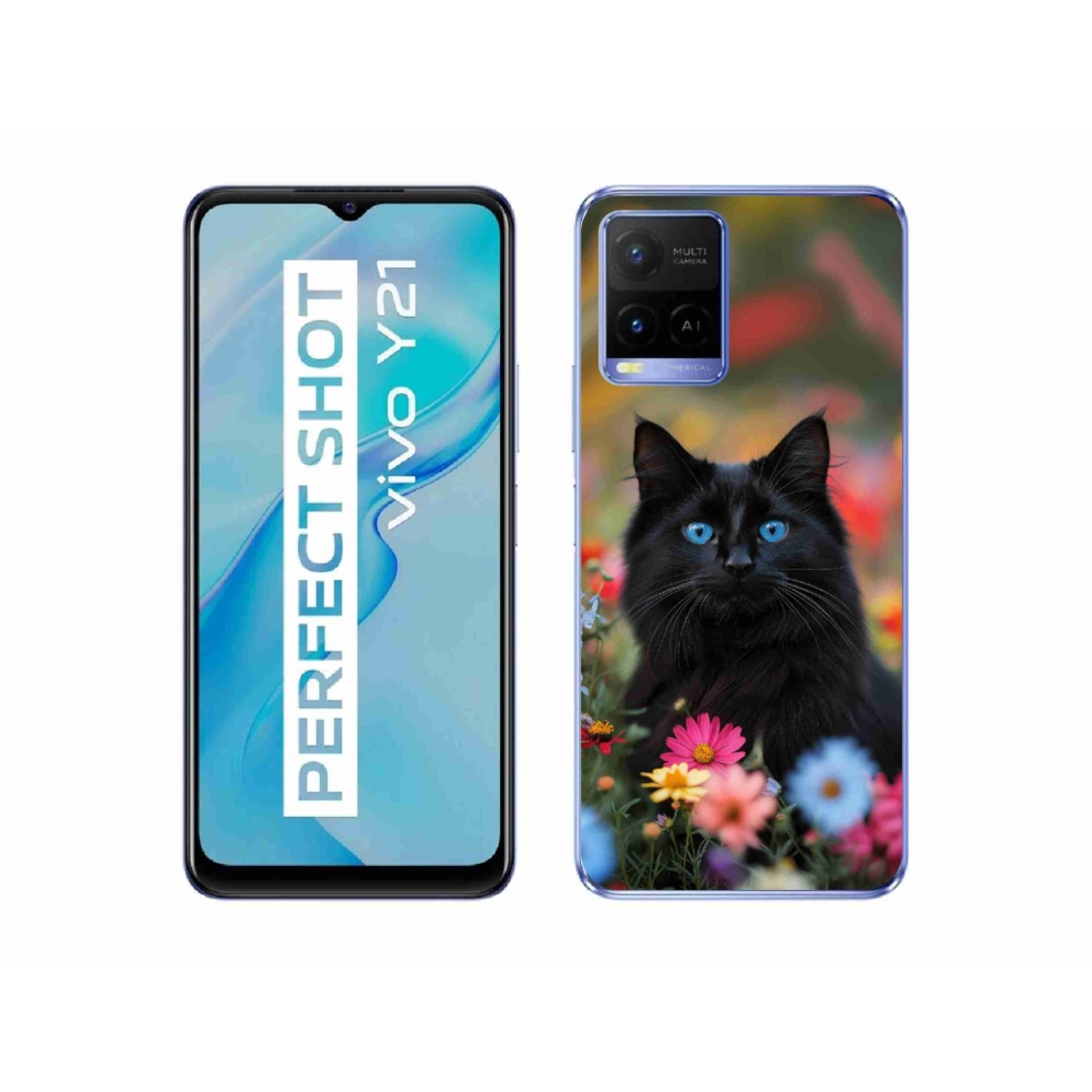 Gelový kryt mmCase na Vivo Y21/Y21s/Y33s - černé kotě 4