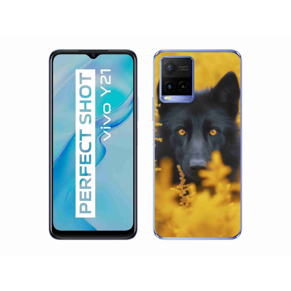 Gelový kryt mmCase na Vivo Y21/Y21s/Y33s - černý vlk 2