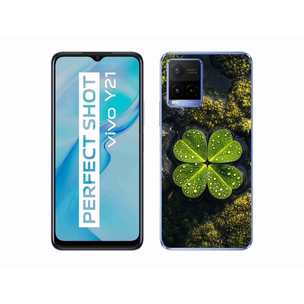Gelový kryt mmCase na Vivo Y21/Y21s/Y33s - čtyřlístek