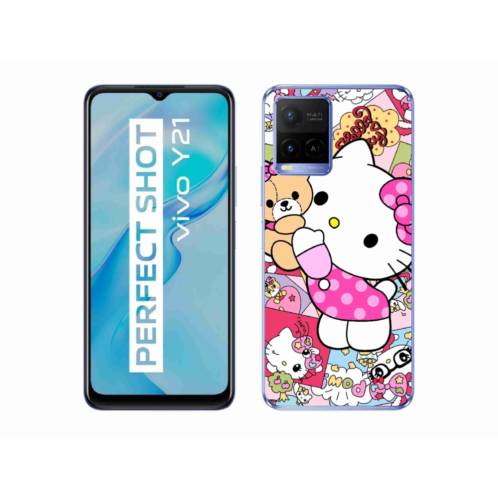 Gelový kryt mmCase na Vivo Y21/Y21s/Y33s - cute kitty