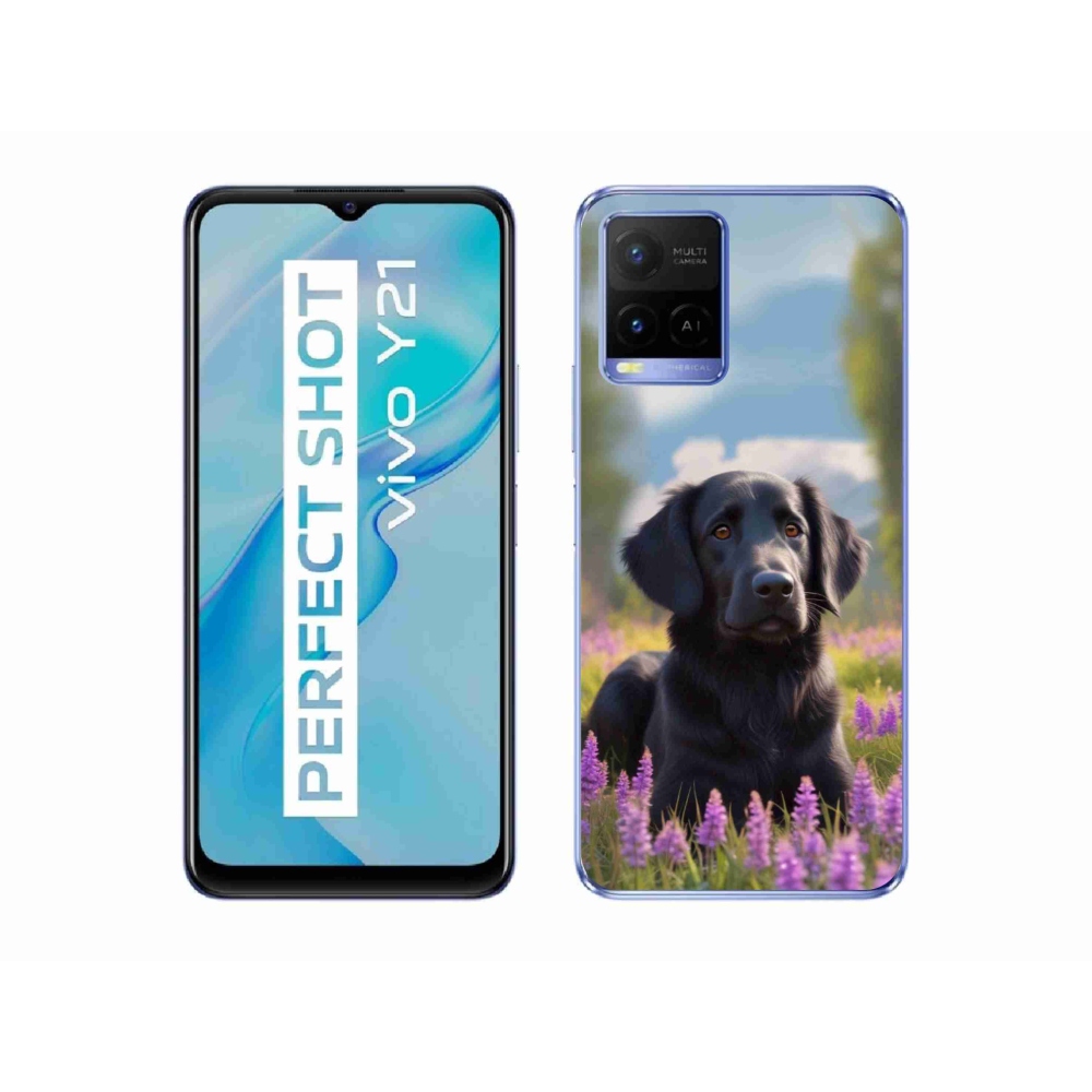 Gelový kryt mmCase na Vivo Y21/Y21s/Y33s - elegantní černý retrívr