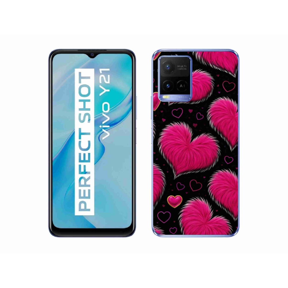 Gelový kryt mmCase na Vivo Y21/Y21s/Y33s - hebká srdce