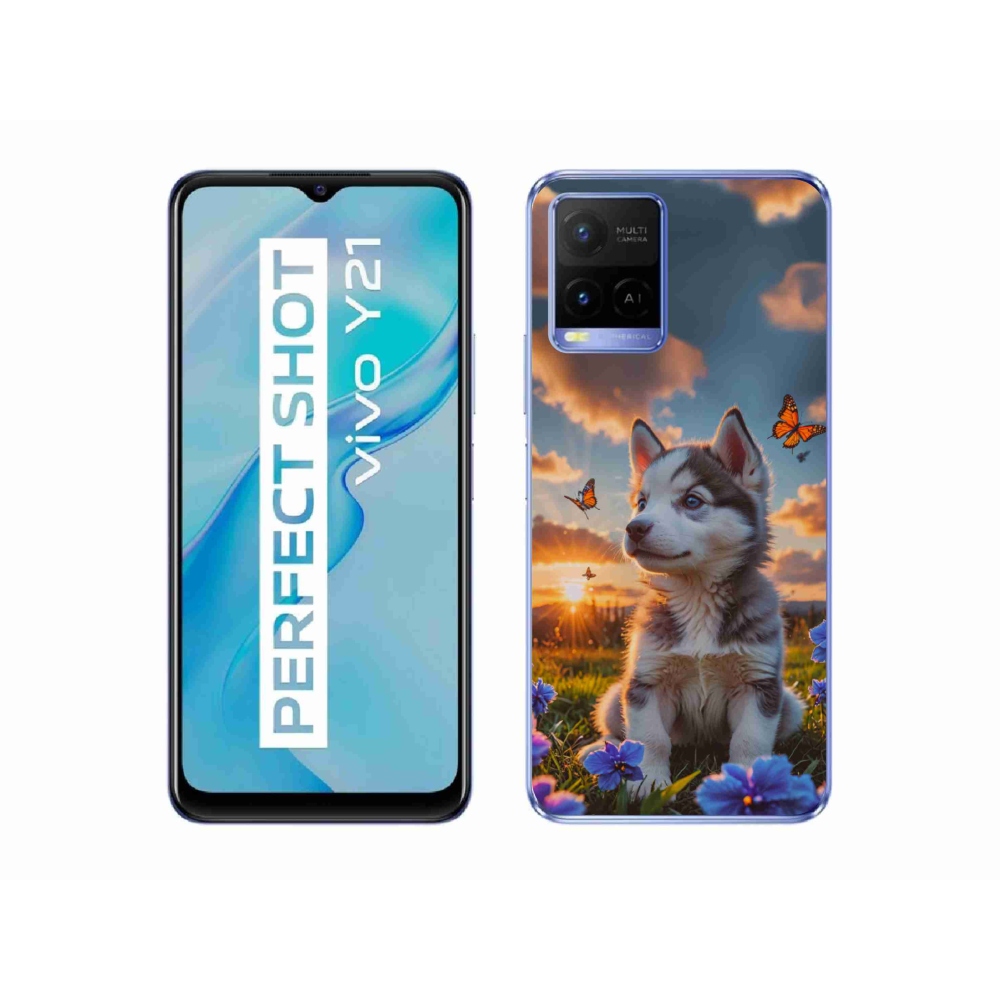 Gelový kryt mmCase na Vivo Y21/Y21s/Y33s - husky při západu slunce