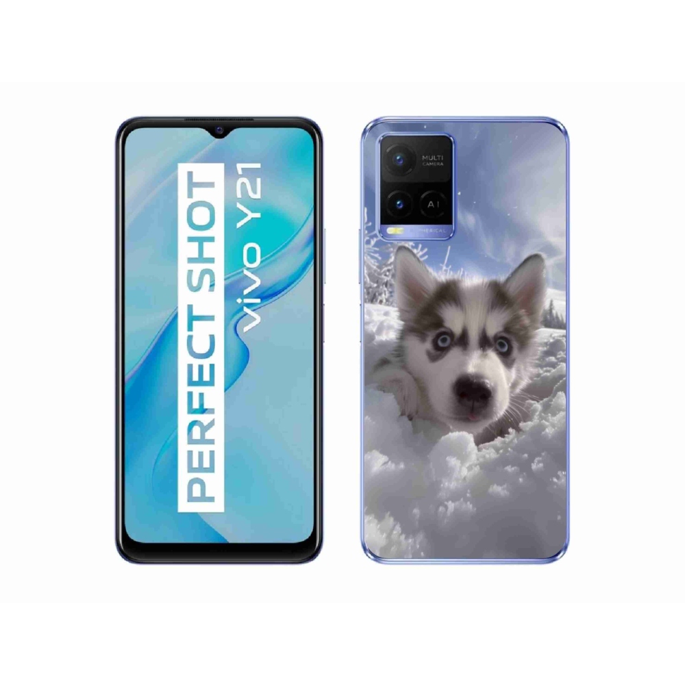 Gelový kryt mmCase na Vivo Y21/Y21s/Y33s - husky ve sněhu