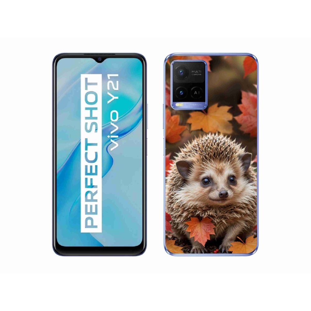 Gelový kryt mmCase na Vivo Y21/Y21s/Y33s - ježek v listí