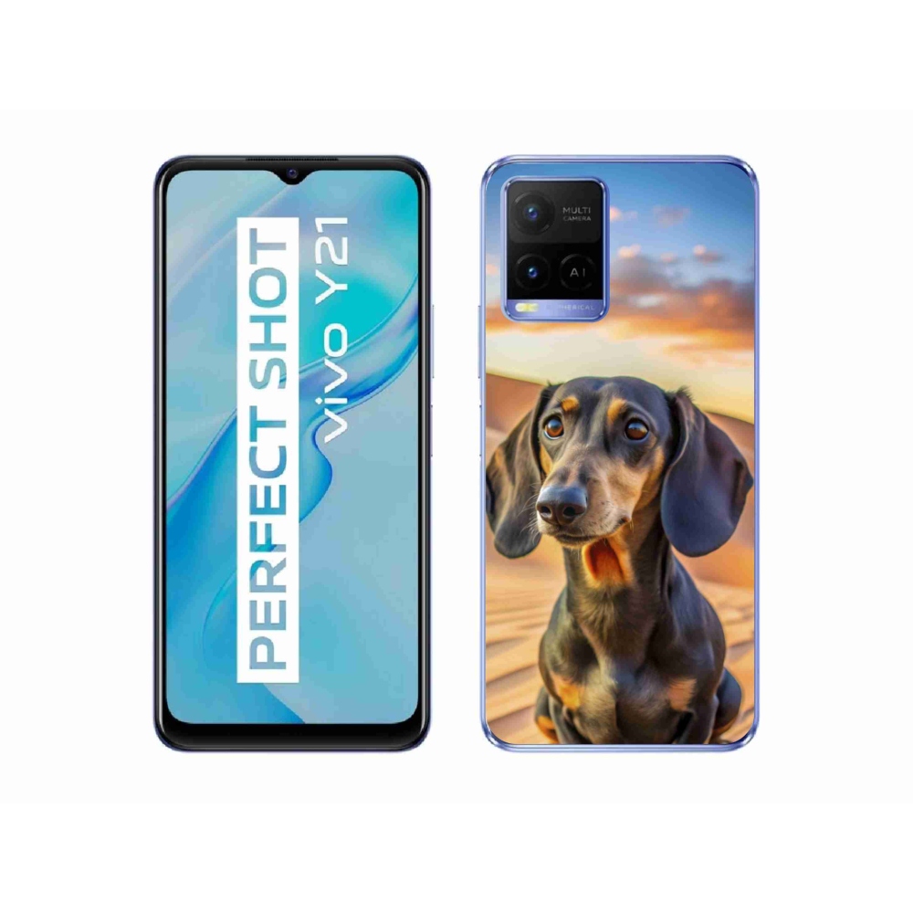 Gelový kryt mmCase na Vivo Y21/Y21s/Y33s - jezevčík 3 