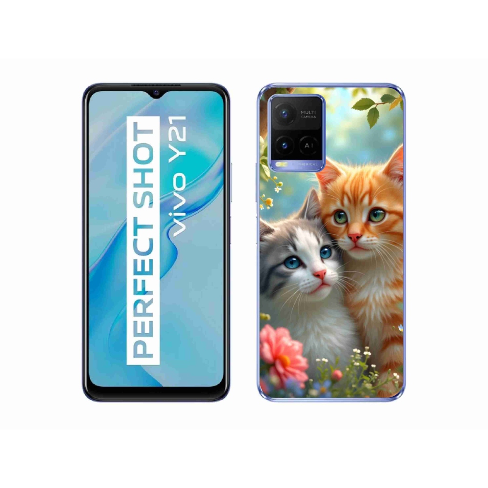 Gelový kryt mmCase na Vivo Y21/Y21s/Y33s - kočičí láska 2