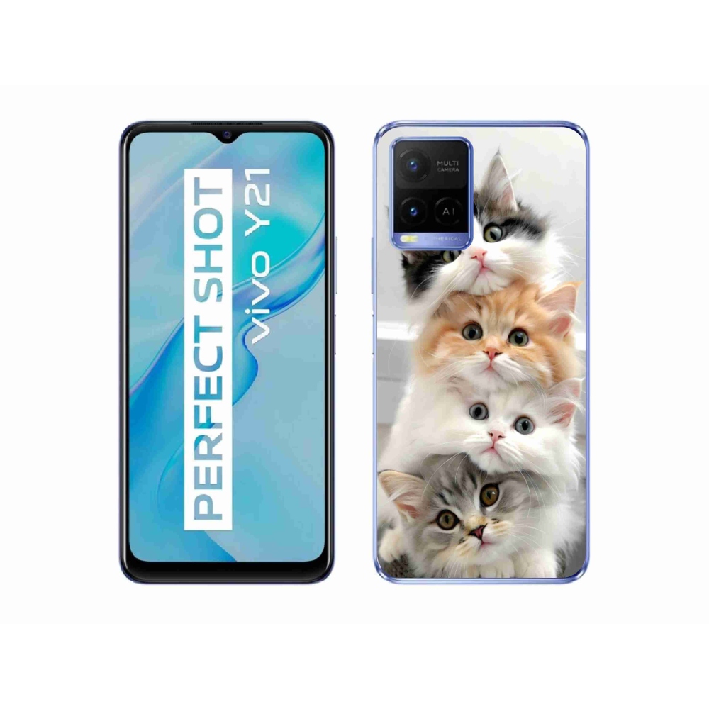 Gelový kryt mmCase na Vivo Y21/Y21s/Y33s - kočičí parta