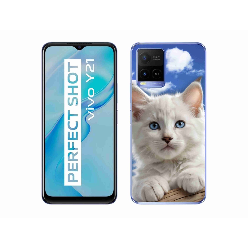 Gelový kryt mmCase na Vivo Y21/Y21s/Y33s - kotě a oblaka