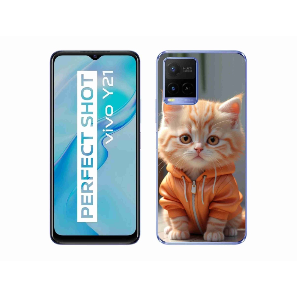 Gelový kryt mmCase na Vivo Y21/Y21s/Y33s - kotě v mikině