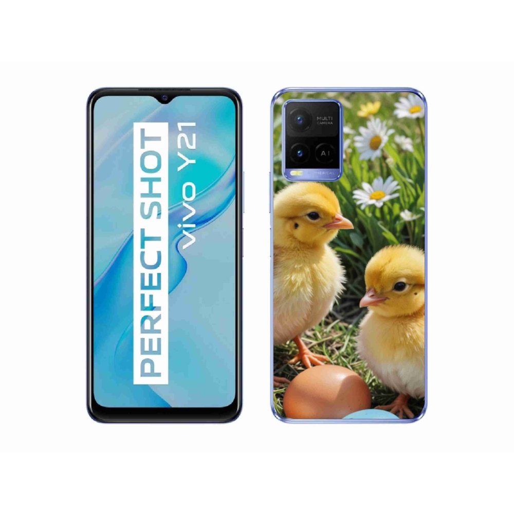 Gelový kryt mmCase na Vivo Y21/Y21s/Y33s - kuřátka