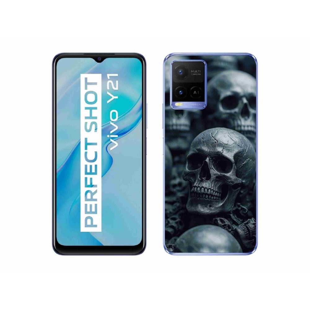 Gelový kryt mmCase na Vivo Y21/Y21s/Y33s - lebka 2