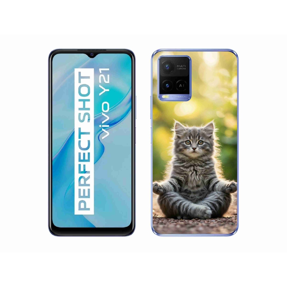 Gelový kryt mmCase na Vivo Y21/Y21s/Y33s - meditující kotě