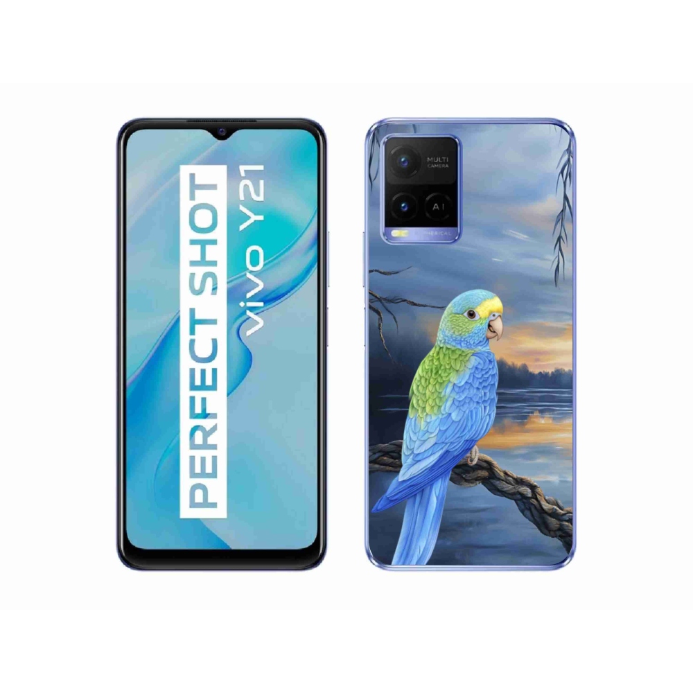 Gelový kryt mmCase na Vivo Y21/Y21s/Y33s - modrý papoušek