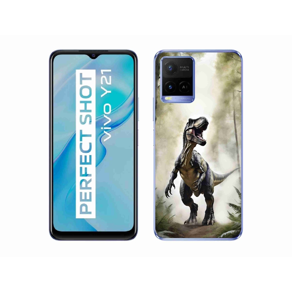 Gelový kryt mmCase na Vivo Y21/Y21s/Y33s - naštvaný T-Rex