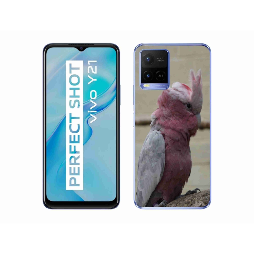 Gelový kryt mmCase na Vivo Y21/Y21s/Y33s - papoušek kakadu růžový