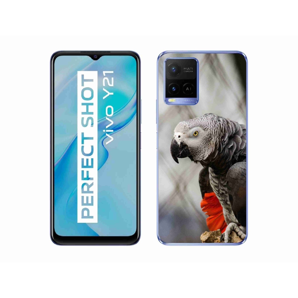 Gelový kryt mmCase na Vivo Y21/Y21s/Y33s - papoušek žako 3