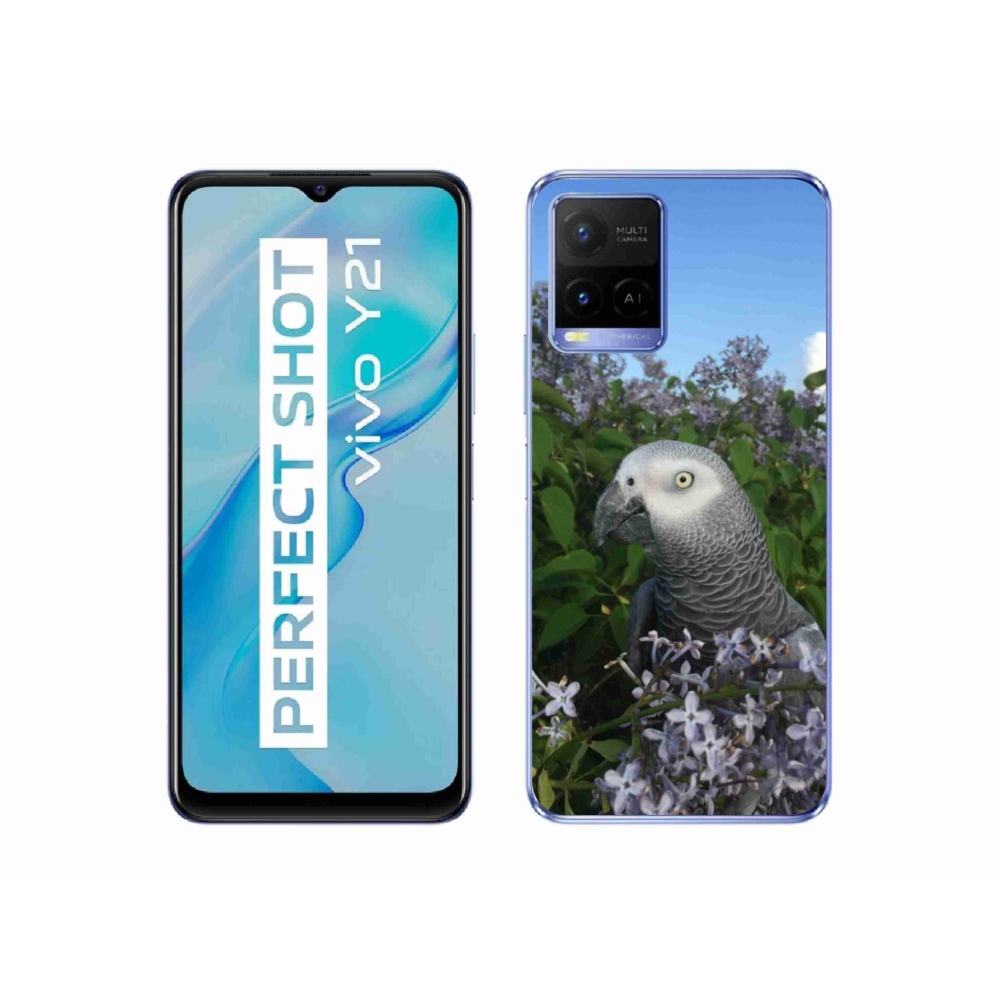 Gelový kryt mmCase na Vivo Y21/Y21s/Y33s - papoušek žako