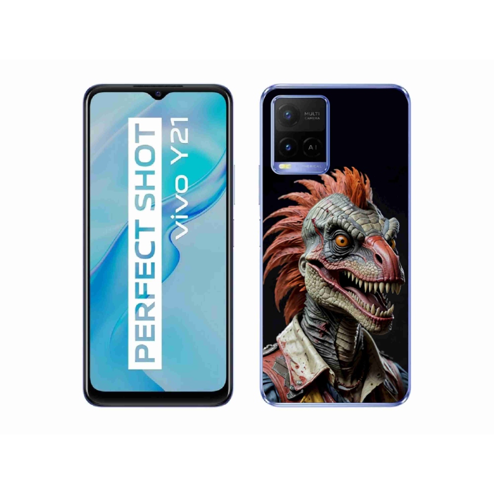 Gelový kryt mmCase na Vivo Y21/Y21s/Y33s - punk dinosaurus