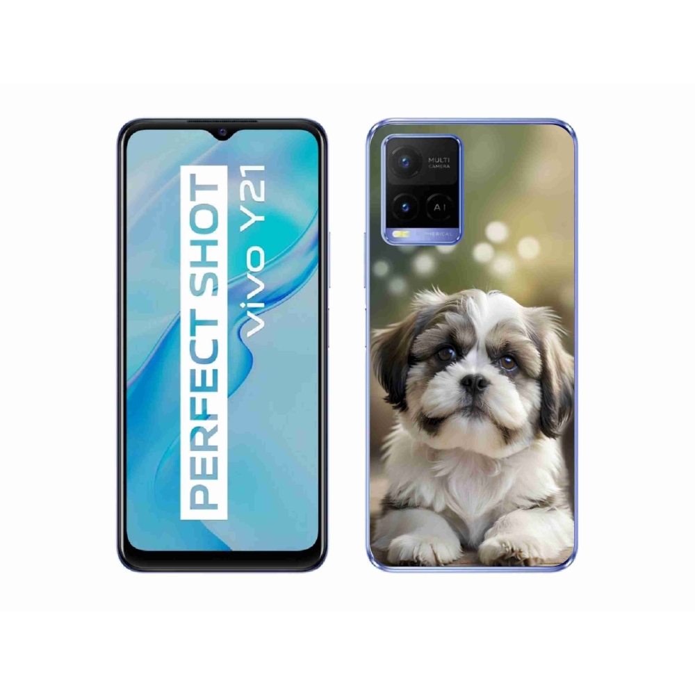 Gelový kryt mmCase na Vivo Y21/Y21s/Y33s - roztomilý shih-tzu