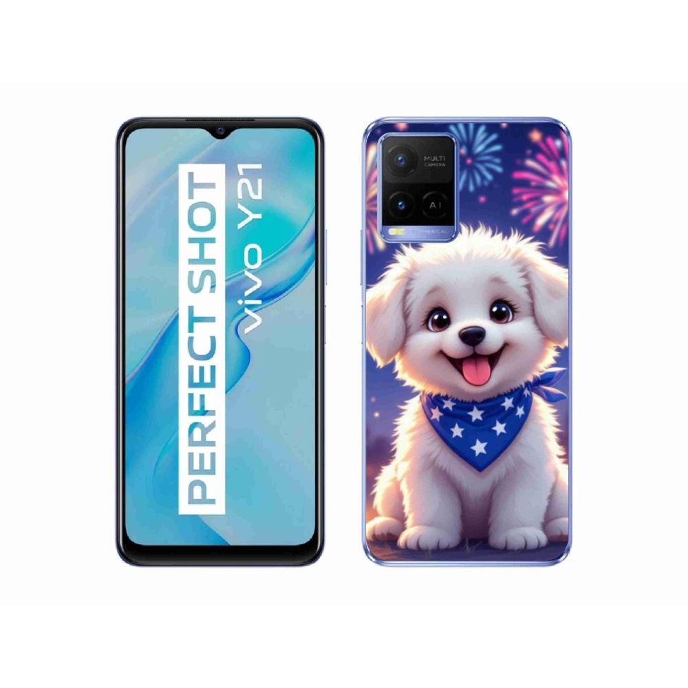 Gelový kryt mmCase na Vivo Y21/Y21s/Y33s - slavnostní štěně