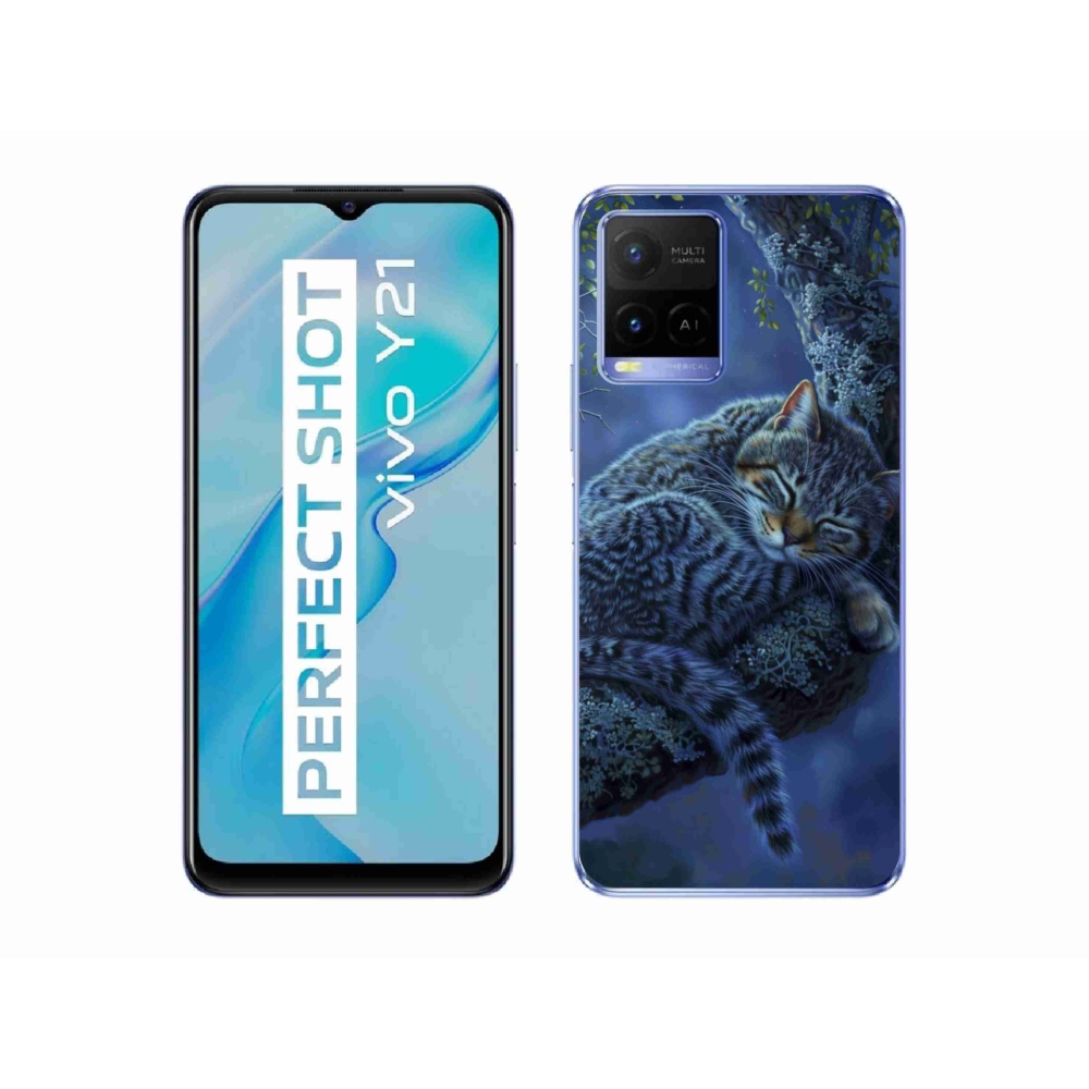 Gelový kryt mmCase na Vivo Y21/Y21s/Y33s - spící kočka