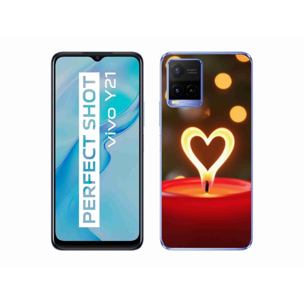 Gelový kryt mmCase na Vivo Y21/Y21s/Y33s - srdce z plamene