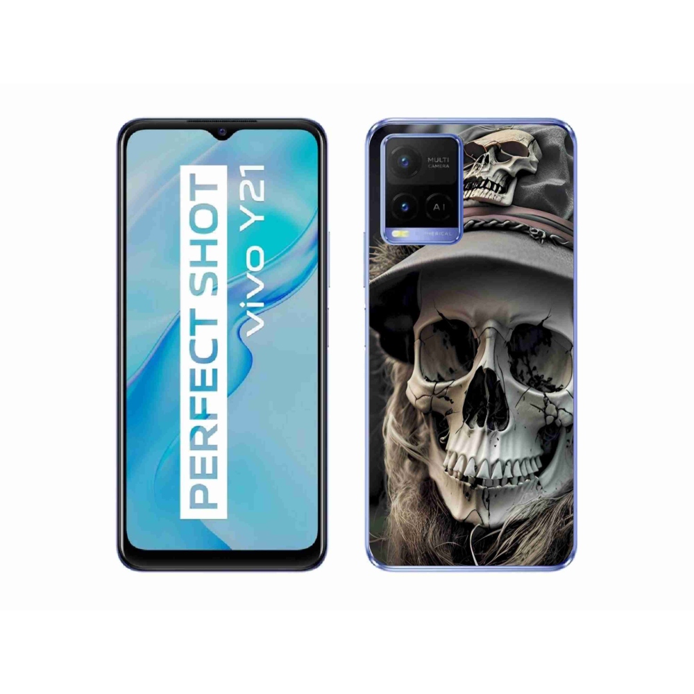 Gelový kryt mmCase na Vivo Y21/Y21s/Y33s - temná lebka
