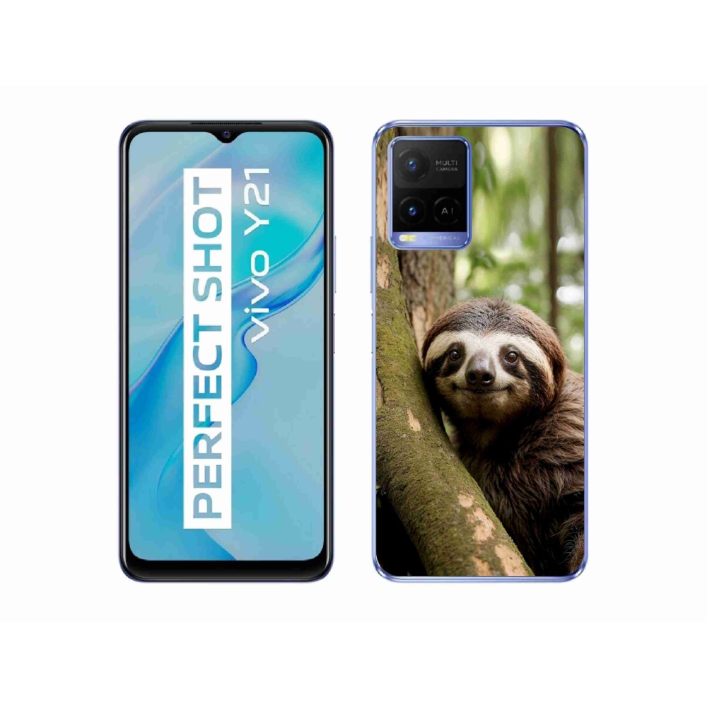 Gelový kryt mmCase na Vivo Y21/Y21s/Y33s - usměvavý lenochod