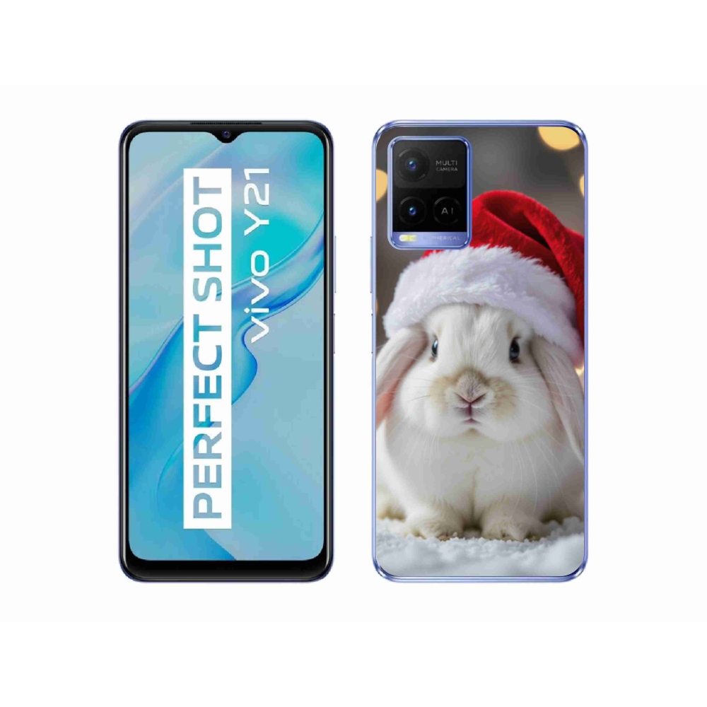 Gelový kryt mmCase na Vivo Y21/Y21s/Y33s - vánoční králík