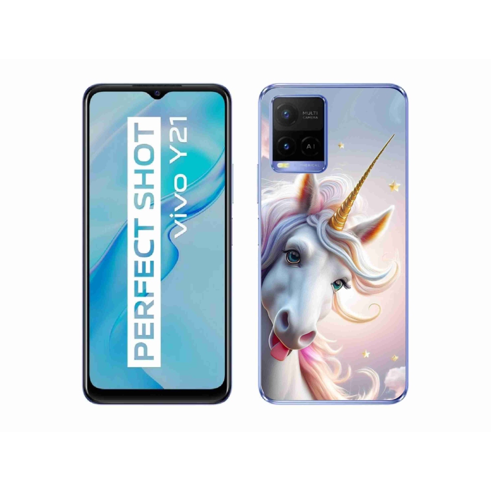 Gelový kryt mmCase na Vivo Y21/Y21s/Y33s - veselý jednorožec