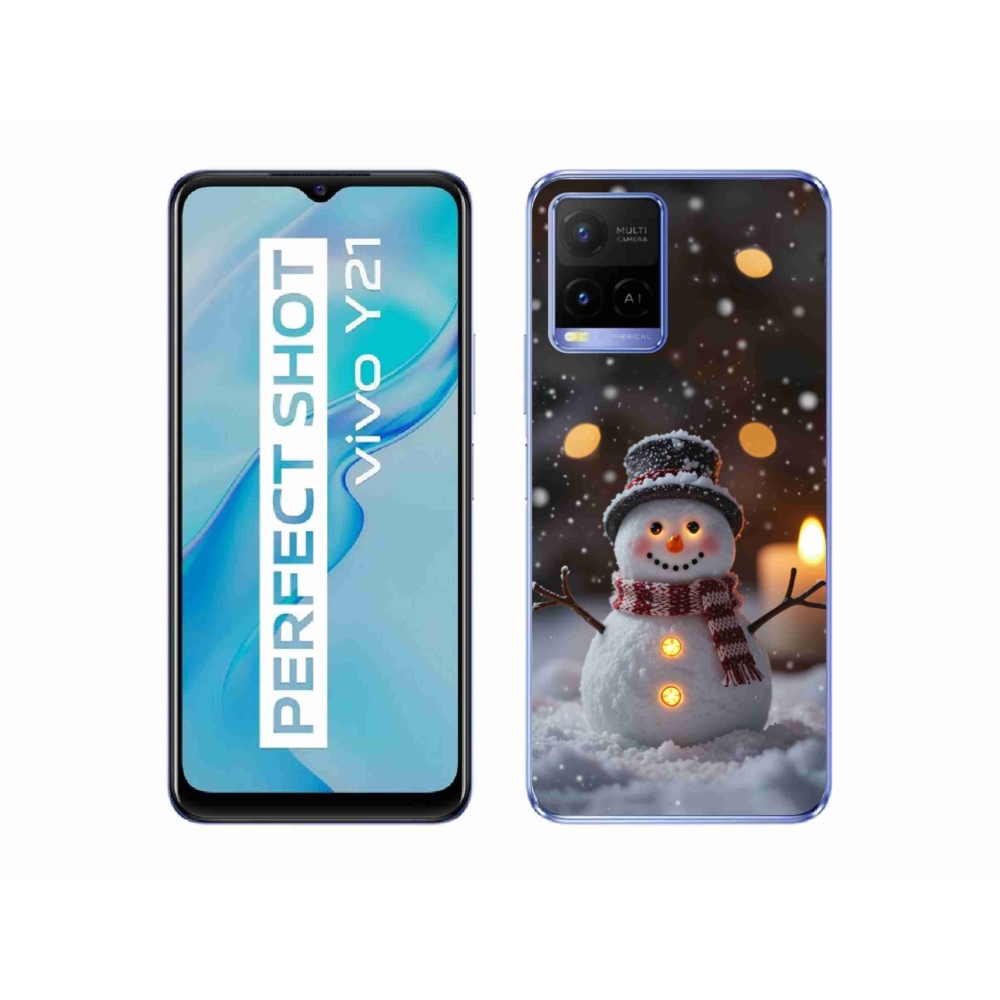 Gelový kryt mmCase na Vivo Y21/Y21s/Y33s - veselý sněhulák