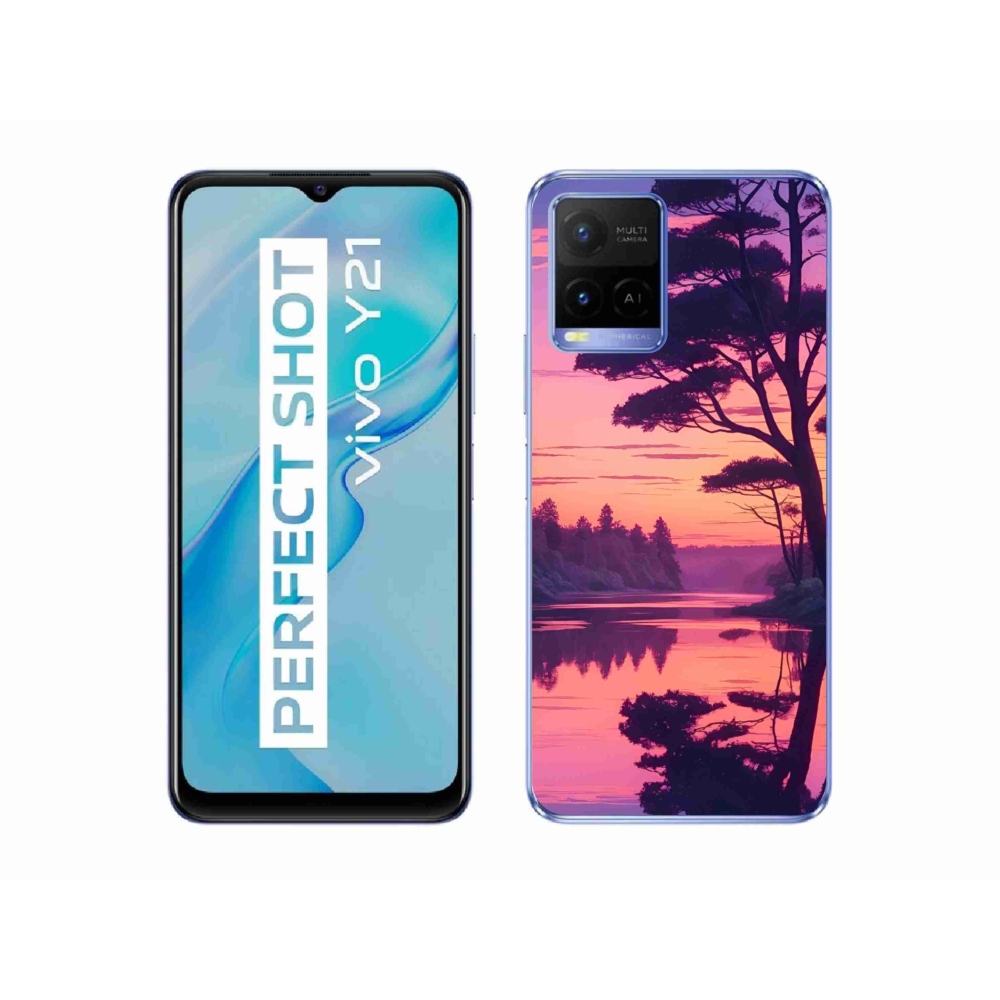 Gelový kryt mmCase na Vivo Y21/Y21s/Y33s - západ slunce nad jezerem